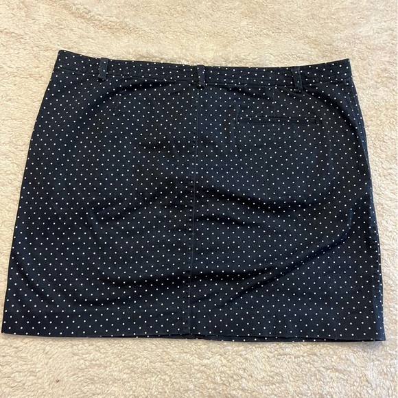 Chaps Navy and White Polka Dot Skirt - Picture 6 of 7